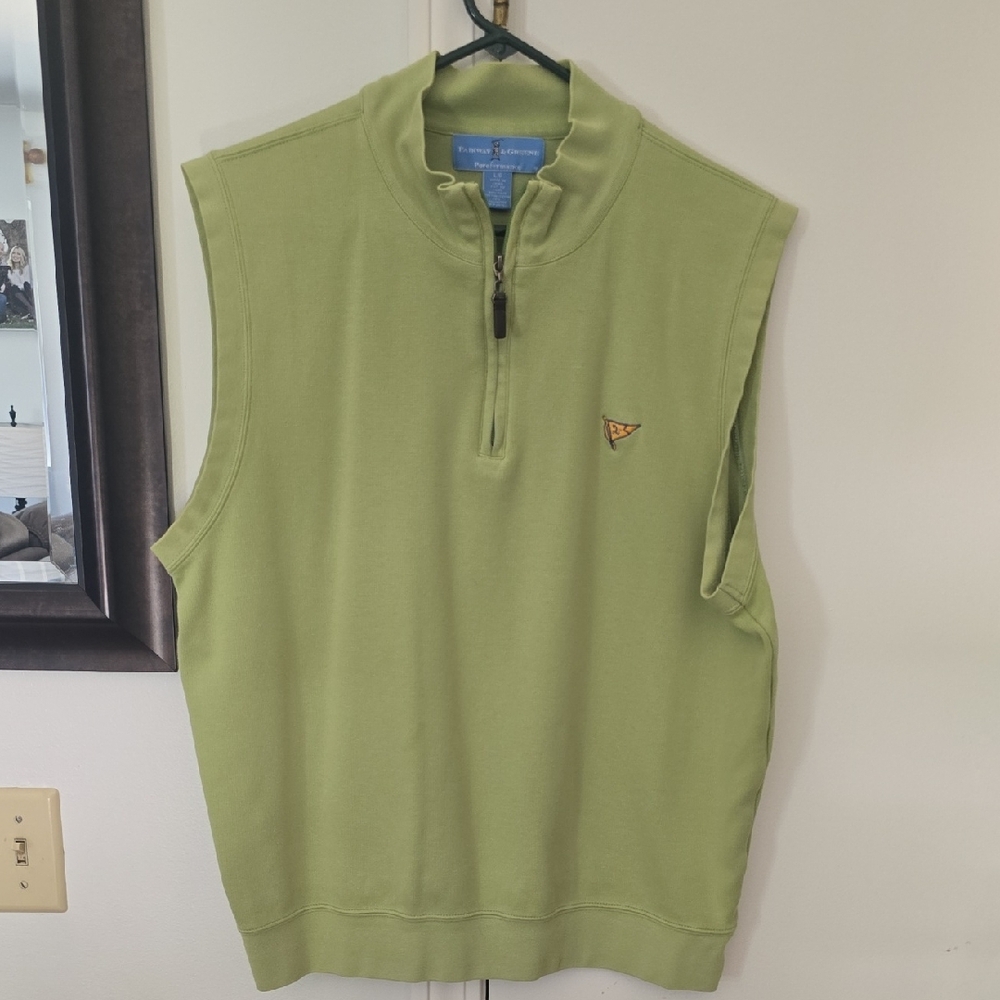 Fairway & Greene Green Golf Vest with Mock Neck
